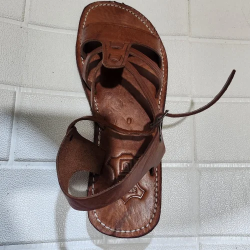 Women’s Brown Toe Loop Ankle Strap Sandals